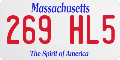 MA license plate 269HL5