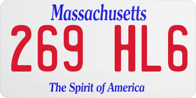 MA license plate 269HL6