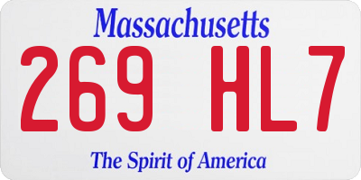 MA license plate 269HL7