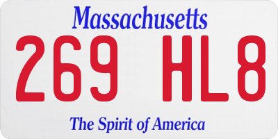 MA license plate 269HL8