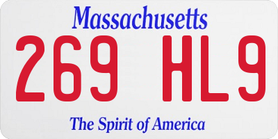 MA license plate 269HL9