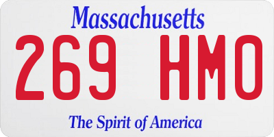 MA license plate 269HM0