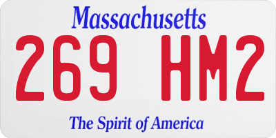 MA license plate 269HM2