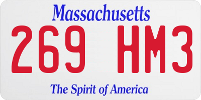MA license plate 269HM3
