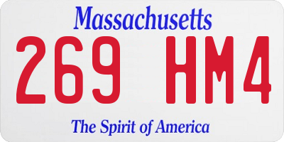 MA license plate 269HM4