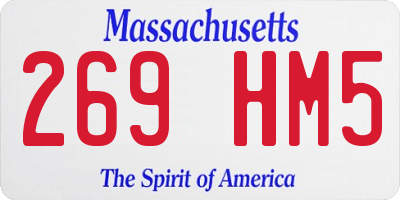 MA license plate 269HM5