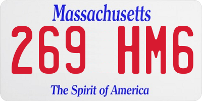 MA license plate 269HM6