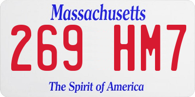 MA license plate 269HM7
