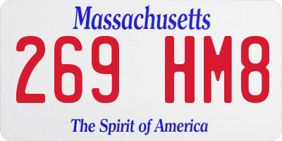 MA license plate 269HM8