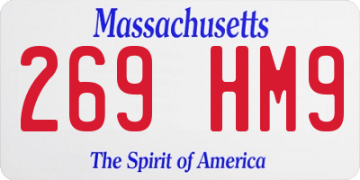 MA license plate 269HM9