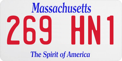 MA license plate 269HN1