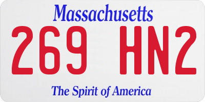 MA license plate 269HN2