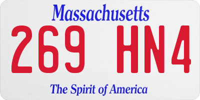 MA license plate 269HN4