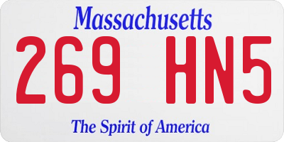 MA license plate 269HN5
