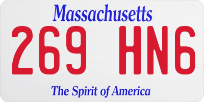 MA license plate 269HN6