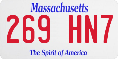MA license plate 269HN7