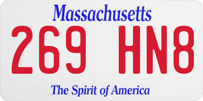 MA license plate 269HN8