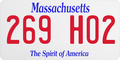 MA license plate 269HO2