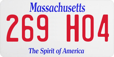 MA license plate 269HO4