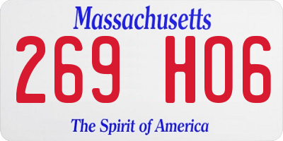 MA license plate 269HO6