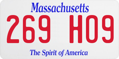 MA license plate 269HO9