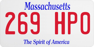 MA license plate 269HP0