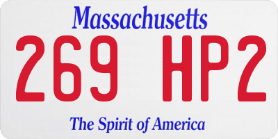 MA license plate 269HP2