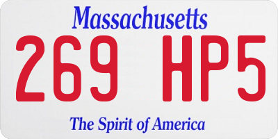 MA license plate 269HP5