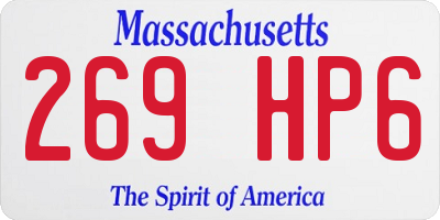 MA license plate 269HP6
