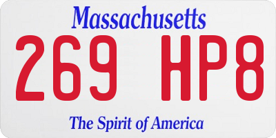 MA license plate 269HP8