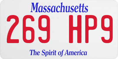 MA license plate 269HP9