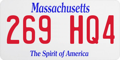 MA license plate 269HQ4