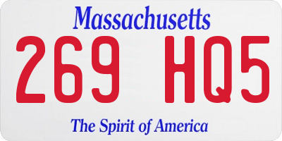 MA license plate 269HQ5