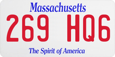 MA license plate 269HQ6