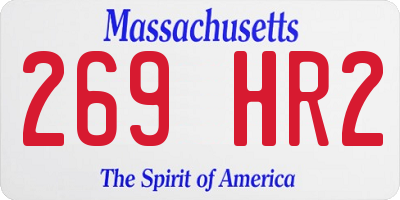 MA license plate 269HR2