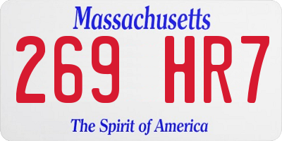 MA license plate 269HR7