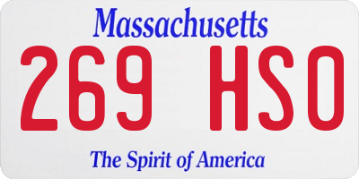MA license plate 269HS0