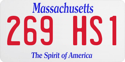 MA license plate 269HS1