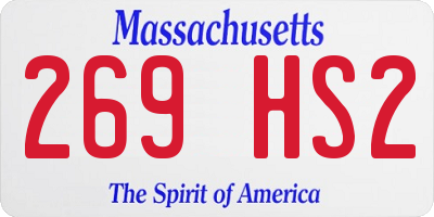 MA license plate 269HS2