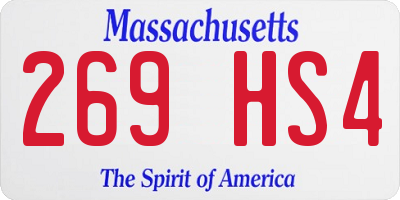 MA license plate 269HS4