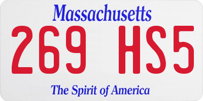 MA license plate 269HS5