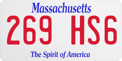 MA license plate 269HS6