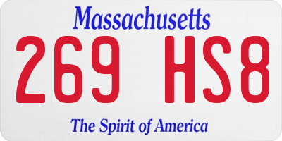 MA license plate 269HS8
