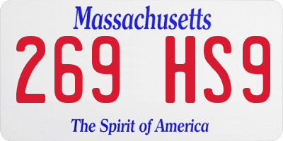 MA license plate 269HS9