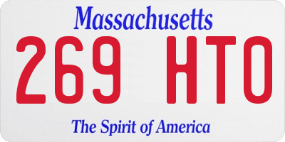 MA license plate 269HT0