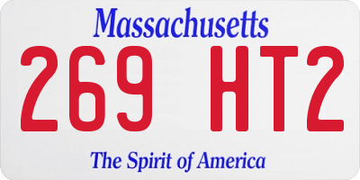 MA license plate 269HT2