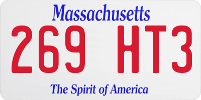 MA license plate 269HT3