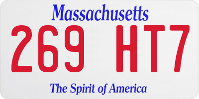 MA license plate 269HT7