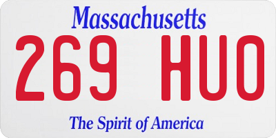 MA license plate 269HU0