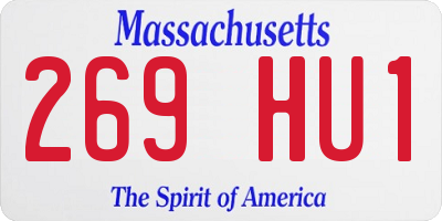 MA license plate 269HU1